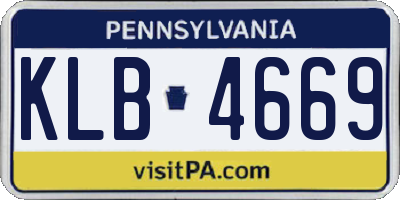 PA license plate KLB4669