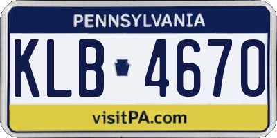 PA license plate KLB4670