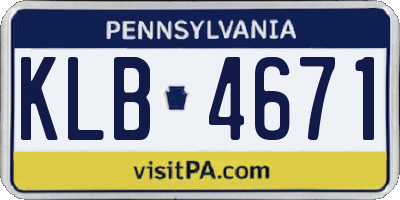 PA license plate KLB4671