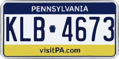 PA license plate KLB4673