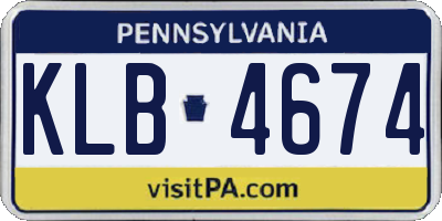 PA license plate KLB4674