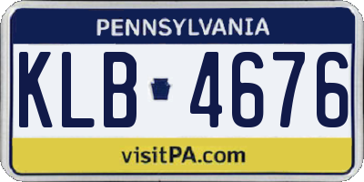 PA license plate KLB4676