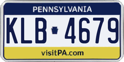 PA license plate KLB4679