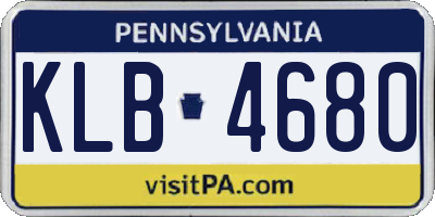 PA license plate KLB4680