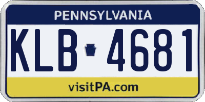 PA license plate KLB4681