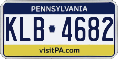 PA license plate KLB4682