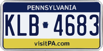 PA license plate KLB4683