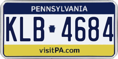 PA license plate KLB4684
