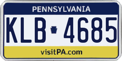 PA license plate KLB4685