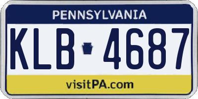 PA license plate KLB4687