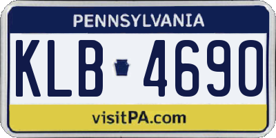 PA license plate KLB4690