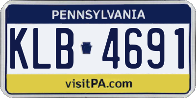 PA license plate KLB4691