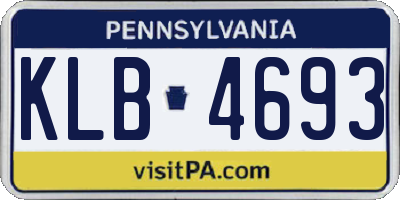 PA license plate KLB4693