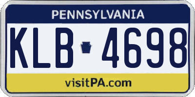 PA license plate KLB4698