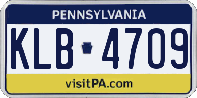 PA license plate KLB4709