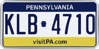 PA license plate KLB4710