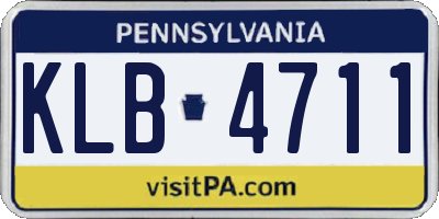 PA license plate KLB4711