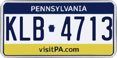 PA license plate KLB4713