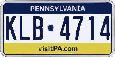 PA license plate KLB4714