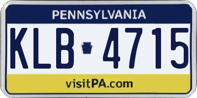 PA license plate KLB4715