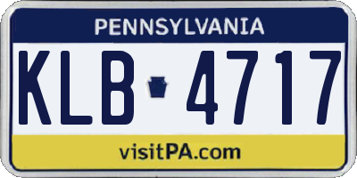 PA license plate KLB4717