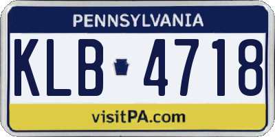 PA license plate KLB4718