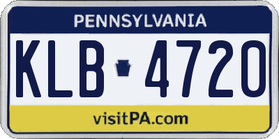 PA license plate KLB4720
