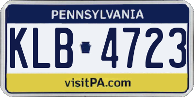 PA license plate KLB4723