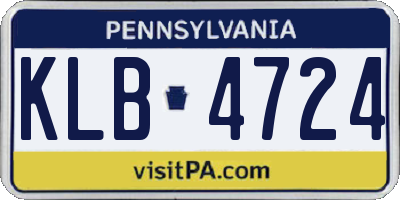 PA license plate KLB4724