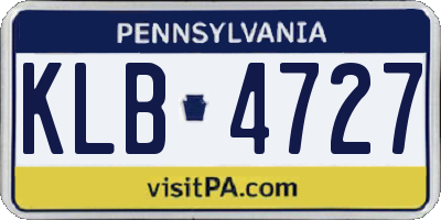 PA license plate KLB4727