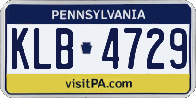 PA license plate KLB4729