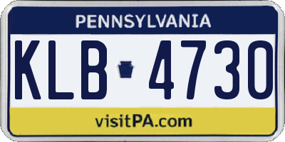 PA license plate KLB4730