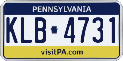 PA license plate KLB4731
