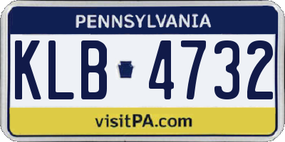 PA license plate KLB4732