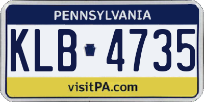 PA license plate KLB4735