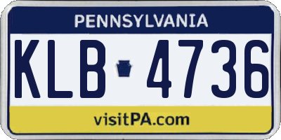 PA license plate KLB4736