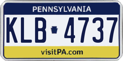 PA license plate KLB4737