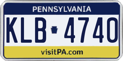 PA license plate KLB4740