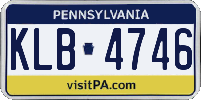 PA license plate KLB4746