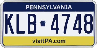 PA license plate KLB4748