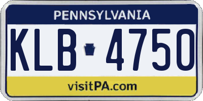 PA license plate KLB4750