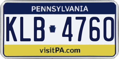 PA license plate KLB4760