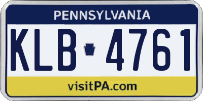 PA license plate KLB4761