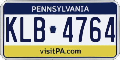 PA license plate KLB4764
