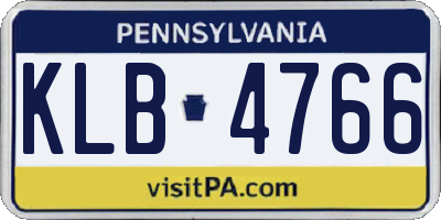 PA license plate KLB4766