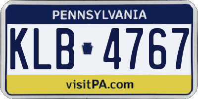 PA license plate KLB4767