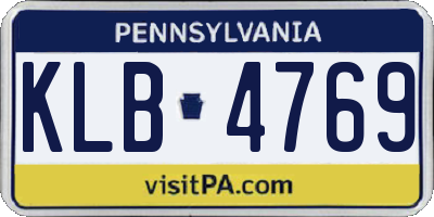 PA license plate KLB4769