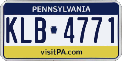 PA license plate KLB4771