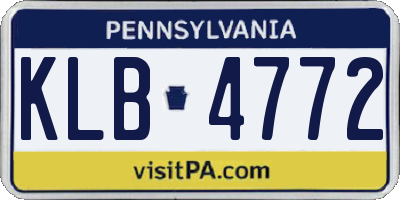 PA license plate KLB4772