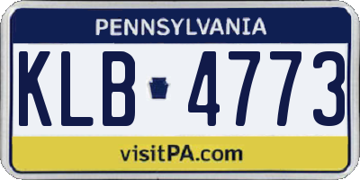 PA license plate KLB4773